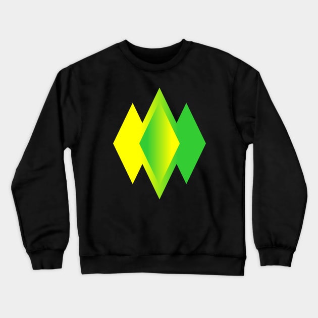 Yellow-Green Diamonds Crewneck Sweatshirt by BKAllmighty